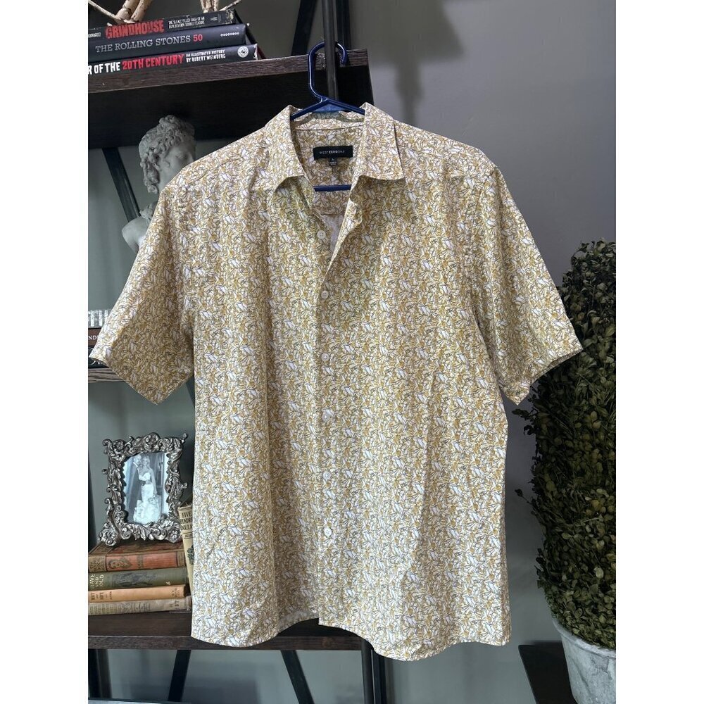 Nordstrom Westzeroone Brentley Short Sleeve Shirt Yellow Mens Size Large